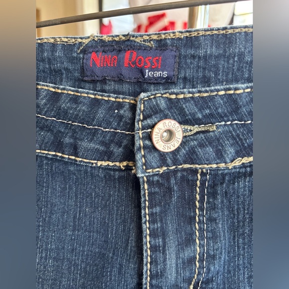 Nina Rossi Denim Shorts - Dark Blue, Size 13 - Picture 3 of 8